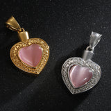 Heart-shaped Zircon Necklace Pendant High Stainless Steel Plated Silver
