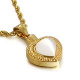 Heart-shaped Zircon Necklace Pendant High Stainless Steel Plated Silver