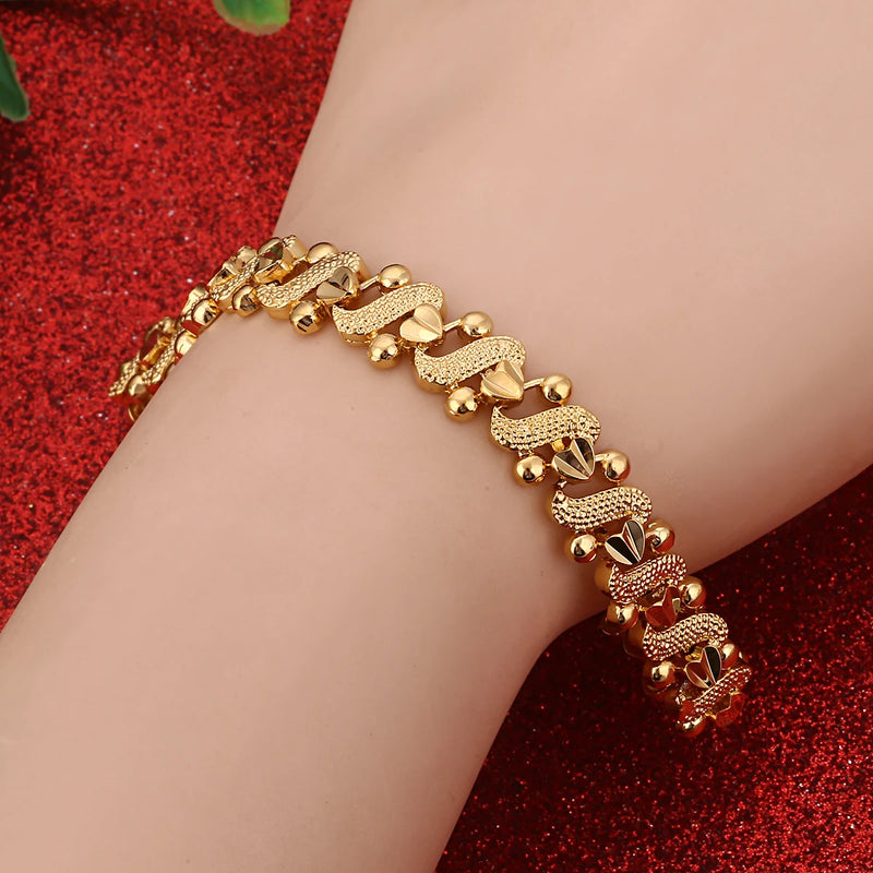 Romantic Heart Bracelet Dubai Ethiopian Women Jewelry