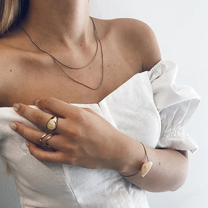 Women Round Snake Chain Necklace, Stainless Steel Street Choker