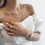 Women Round Snake Chain Necklace, Stainless Steel Street Choker