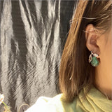 Fruit Pear Earrings Colored Zircon Personalized Earrings ins