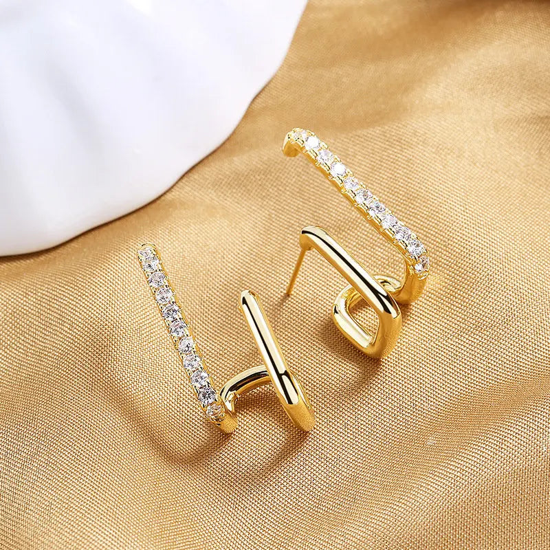 Sterling Silver 30MM Zircon Earrings for Anniversary Gift