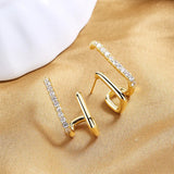 Sterling Silver 30MM Zircon Earrings for Anniversary Gift