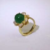 S925 Silver Gold-plated Chalcedony Adjustable Dancing Rings