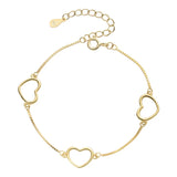 S925 Silver Heart Charm Bracelet Sweet Mori Jewelry