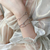 S925 Silver Heart Charm Bracelet Sweet Mori Jewelry