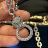 Leopard Long Earrings with Zircon for Women