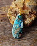 Turquoises Stone Pendant Choker Necklace Classic Women Jewelry
