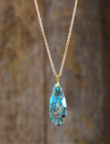 Turquoises Stone Pendant Choker Necklace Classic Women Jewelry