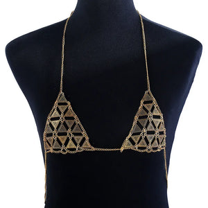 Women Sexy Bra Chain Retro Beach Jewelry Body Chest Necklace