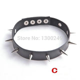 Sexy Punk Rock Spike Leather Choker Collar Belt