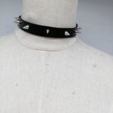 Sexy Punk Rock Spike Leather Choker Collar Belt