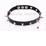 Sexy Punk Rock Spike Leather Choker Collar Belt