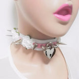 Women Sexy Punk Choker Necklace Harajuku Lolita Goth Sweet Heart LOCK Rivet