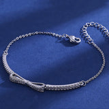 Bowknot Bracelet Zircon Wedding Party Jewelry Gift Metal Bracelet