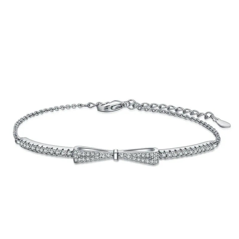 Bowknot Bracelet Zircon Wedding Party Jewelry Gift Metal Bracelet