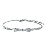 Bowknot Bracelet Zircon Wedding Party Jewelry Gift Metal Bracelet
