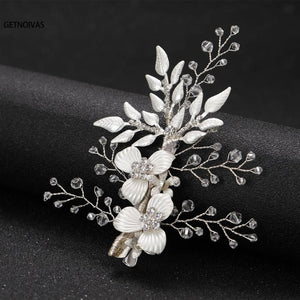 Crystal Leaf Hair Pins for Women Girls Bride Wedding Hair Jewelry