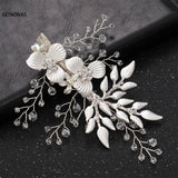 Crystal Leaf Hair Pins for Women Girls Bride Wedding Hair Jewelry