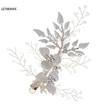 Crystal Leaf Hair Pins for Women Girls Bride Wedding Hair Jewelry