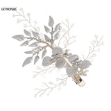 Crystal Leaf Hair Pins for Women Girls Bride Wedding Hair Jewelry