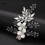 Crystal Leaf Hair Pins for Women Girls Bride Wedding Hair Jewelry