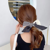 Women Silk Scarf Headband French Bow Hair Tie