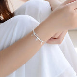 Women Silver 925 Bracelet Vintage Clover Anklet Princess Accessories Gift
