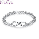 925 Sterling Silver CZ Crystal Bracelet for Women Wedding Jewelry Gift
