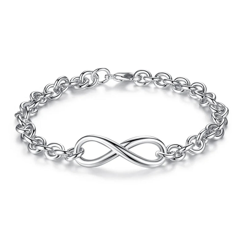 925 Sterling Silver CZ Crystal Bracelet for Women Wedding Jewelry Gift