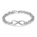 925 Sterling Silver CZ Crystal Bracelet for Women Wedding Jewelry Gift