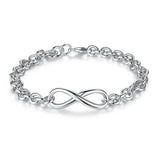 925 Sterling Silver CZ Crystal Bracelet for Women Wedding Jewelry Gift