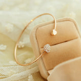 Silver Lucky Bracelet Crystal Heart Charm Bridal Wedding Jewelry Gift