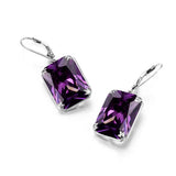 Gothic Amethyst Gemstone Silver Drop Earrings