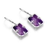 Gothic Amethyst Gemstone Silver Drop Earrings