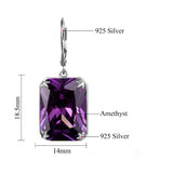 Gothic Amethyst Gemstone Silver Drop Earrings