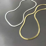 Women Silver Snake Bone Chain Necklace Choker 925 Jewelry