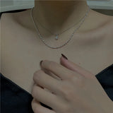 Sterling Silver 925 Beads Choker Chain for Women Necklace Party Jewelry