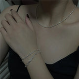 Sterling Silver 925 Beads Choker Chain for Women Necklace Party Jewelry
