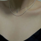 Sterling Silver 925 Beads Choker Chain for Women Necklace Party Jewelry