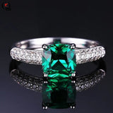 Green Crystal Jewelry Set: Ring, Earrings, Pendant Necklace