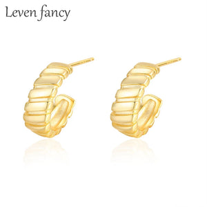Minimalist Hoop Earrings - S925 Silver Slash Lines - Girlfriend Jewelry