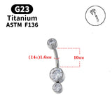 Opal CZ Titanium Belly Button Ring