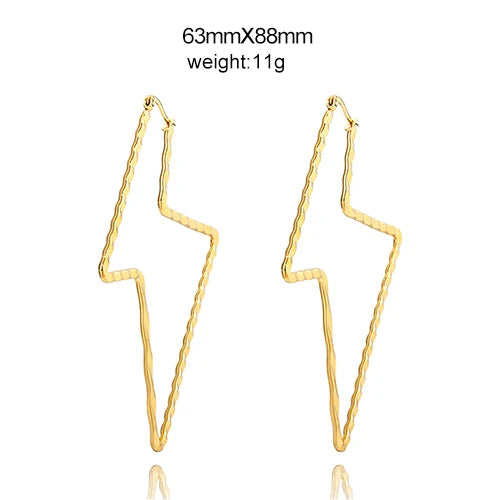 Women Lightning Hoop Earrings Punk Ear Jewelry for Girlfriend