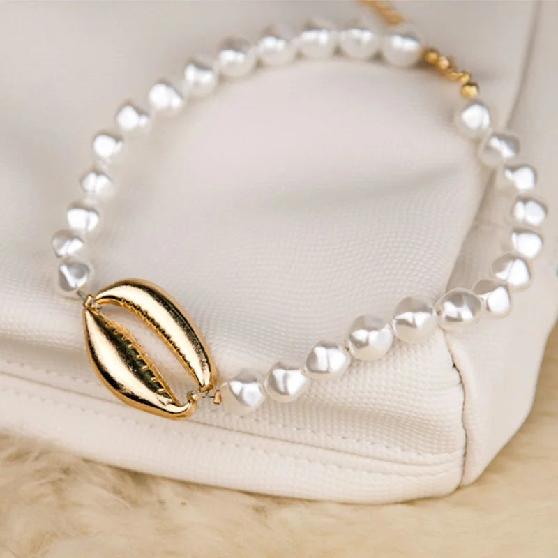 Vintage Pearl Shell Choker Necklace Wedding Party Jewelry