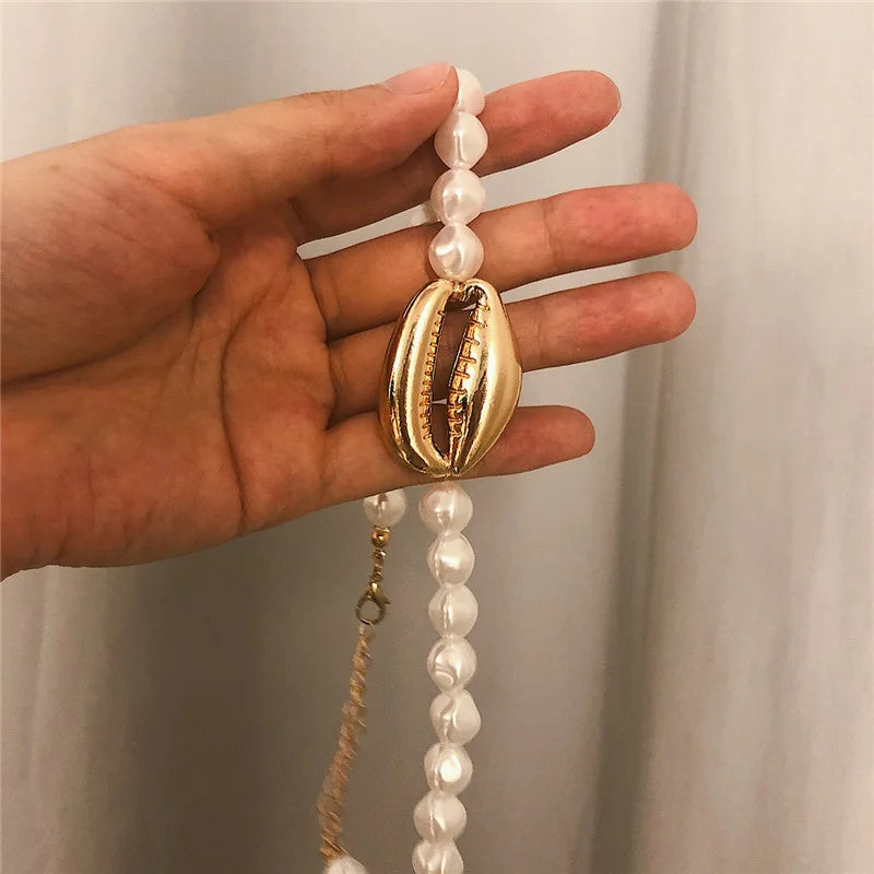 Vintage Pearl Shell Choker Necklace Wedding Party Jewelry