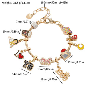 Singer Charm Bracelet Music Album Pendants Dangle Bangle