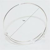 Women 6.5cm Bracelet Expandable Silver Bangles DIY Charm Jewellery Lot