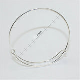 Women 6.5cm Bracelet Expandable Silver Bangles DIY Charm Jewellery Lot